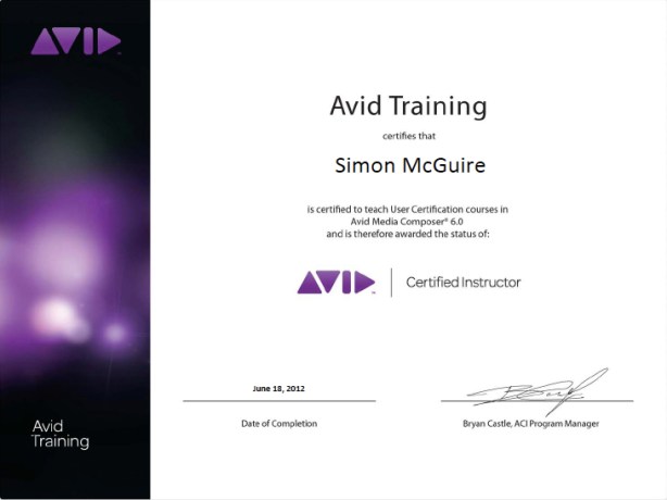 Avid Media Composer 6 Certified Instructor